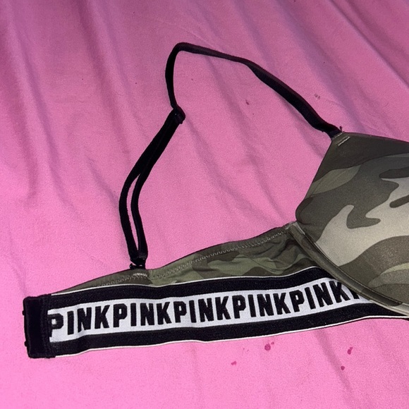 PINK Victorias Secret Double Push-up Bra Camo Print With Logo Size - 34 B - Picture 3 of 3
